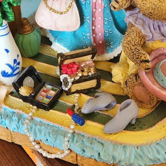 Charming Very Detailed Teddy Bear Porcelain Bookends Nursery or Girls Room Decor - Picture 12 of 16